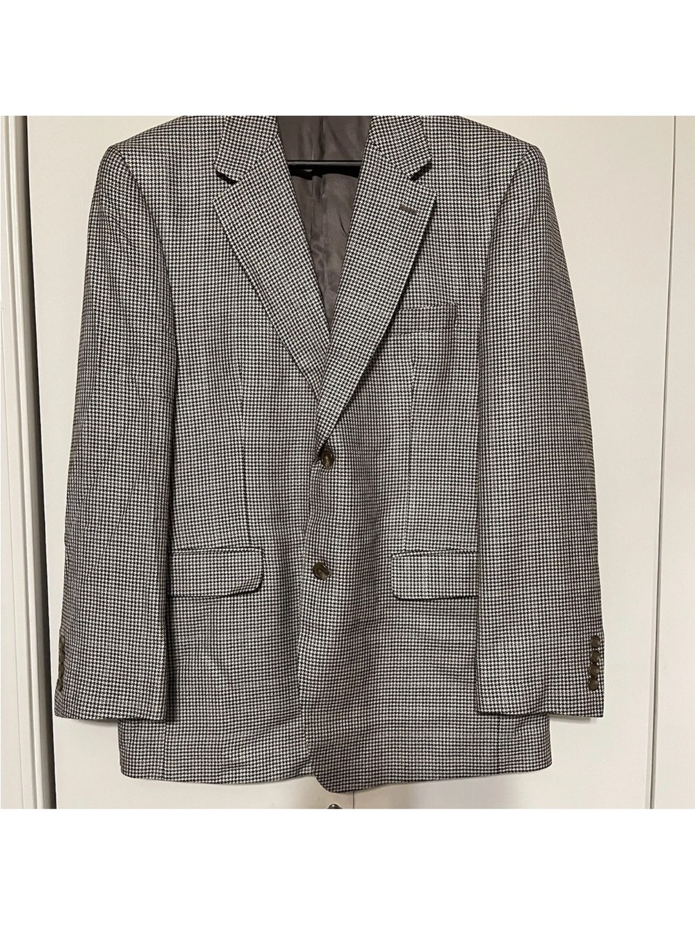 Ralph Lauren Mens Blazer 40R Silk Wool Houndstooth Sport Coat Jacket Casual